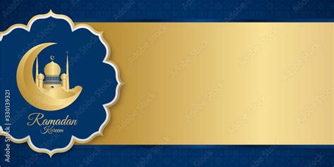 Ramadan Kareem Banner Greeting Card Template Design Vector