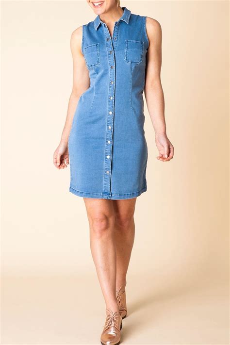 Yest The Denim Dress Main Image Sleeveless Denim Dress Denim Dress