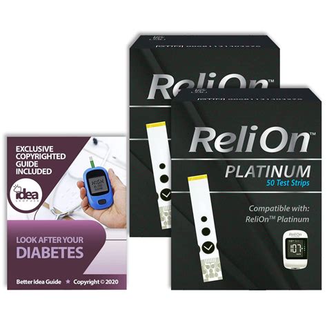 Relion Platinum Blood Glucose Test Strips Ct Pack Bundle Look