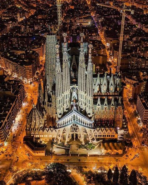 Sagrada Familia On A Magic Night Barcelona Spain Cathedral Travel