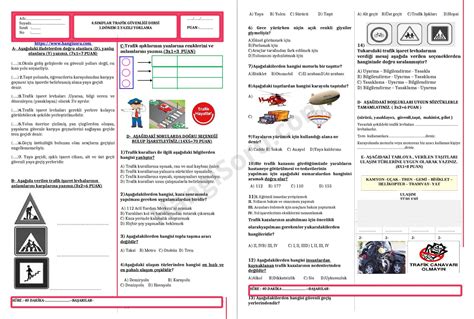 4 Sınıf Trafik Güvenliği 1 Dönem 2 Yazılı Soruları 2022 2023 HangiSoru