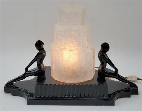 Lot Frankart Style Art Deco Figural Table Lamp