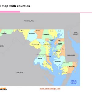 Maryland county map - Editable PowerPoint Maps