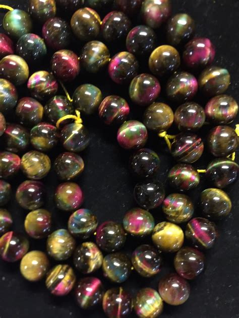 Natural Galaxy Tiger Eye Beads Mm Mm Mm Mm Mm Round Etsy