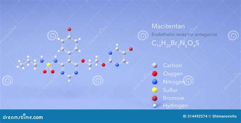 Macitentan Molecule Molecular Structures Endothelin Receptor Antagonist 3d Model Structural