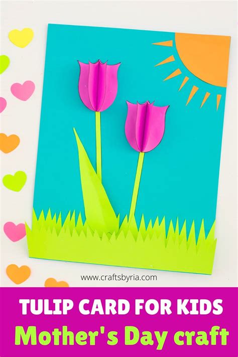 Easy Tulip Card Craft For Mothers Day Crafts By Ria