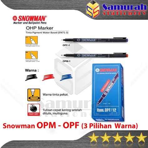 Spidol Permanent Snowman Tipe Opm Opf Drawing Pen Marker Ohp Lazada