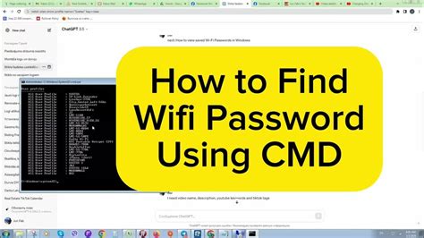 How To Find Wifi Password Using Cmd Mastering Cmd How To Find Your Wifi Password Youtube