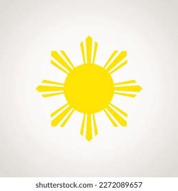 Golden Sun Symbol Flag Philippines Stock Vector (Royalty Free ...