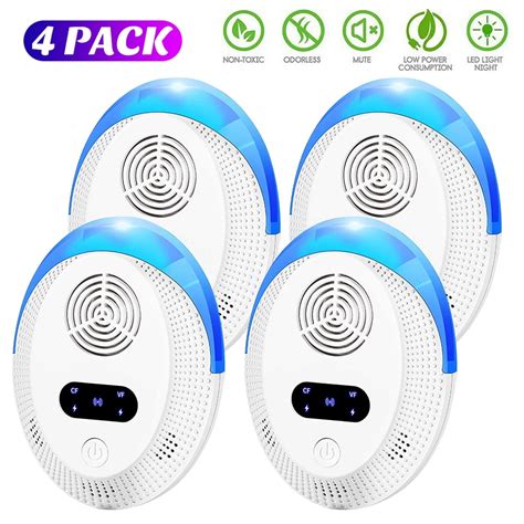 Ultrasonic Pest Repeller 4 Pack Electronic Indoor Pest Repellent Plug