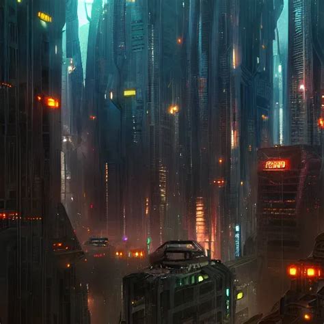 Close Up Shot Of A Cyber City K Concept Art Stable Diffusion