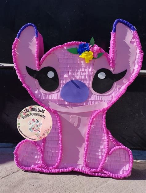 Piñata Stich Rosa Manualidades Piñatas para niños Diseños de piñatas