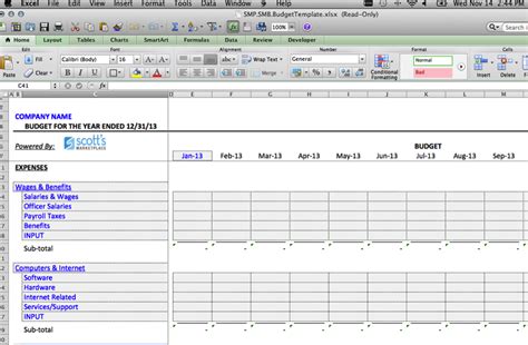 Business Budget Templates Word Excel Templates