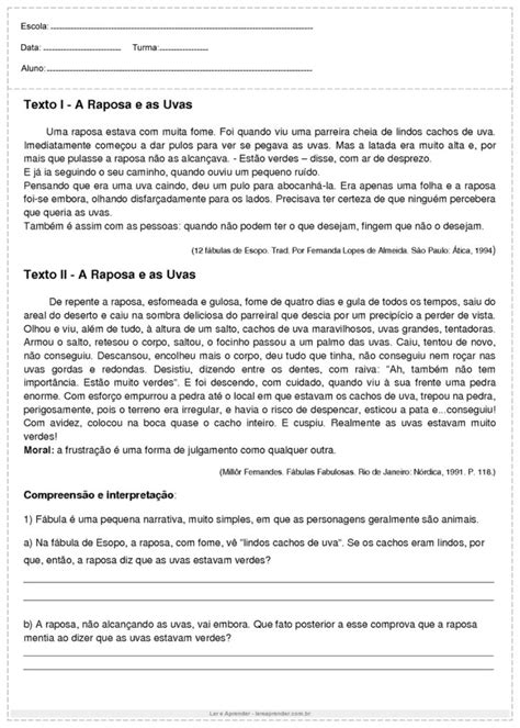 Atividades De Interpreta O De Texto Do Ano Para Imprimir