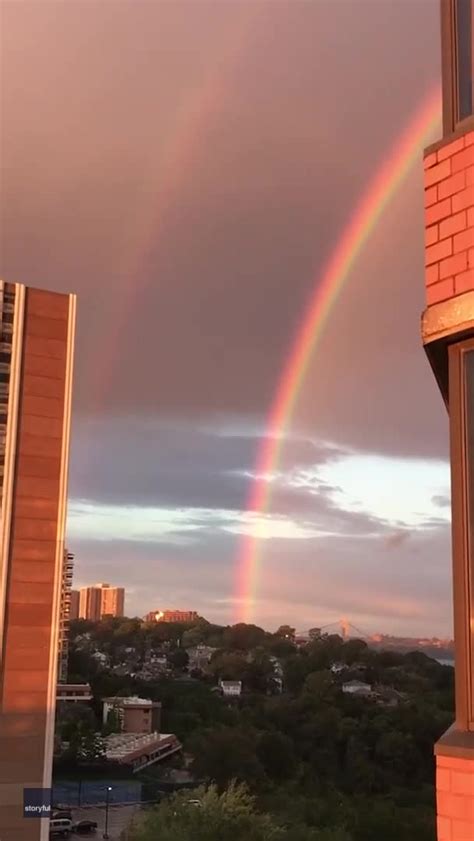 Double Rainbow Brightens Sky Above New York