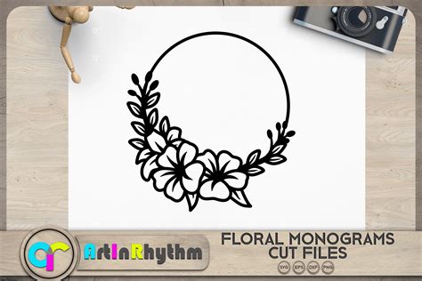 Floral Circle Monogram Svg Graphic By Artinrhythm · Creative Fabrica