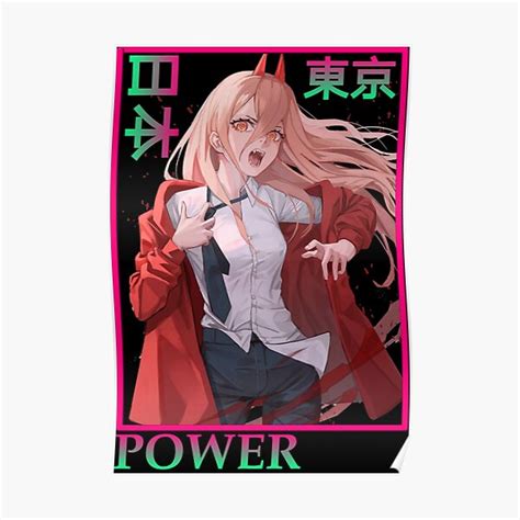 Power Chainsaw Man Poster For Sale By Shopnami Redbubble