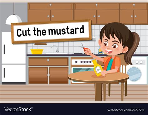 English Idiom With Picture Description For Cut Vector Image