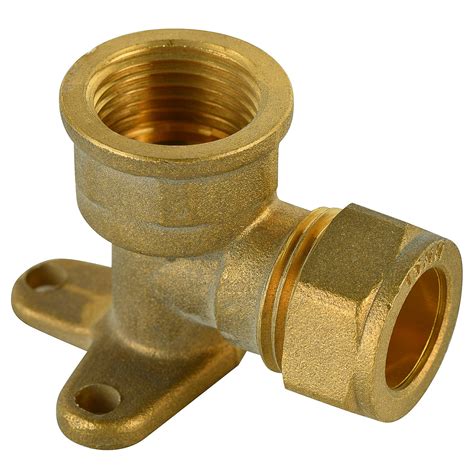 Female Elbow With Wallplated Materials Brass Pipe Connector Compression