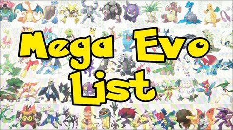 All Pokemon X And Y Mega Evolution List