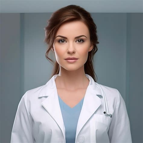 Premium Ai Image Photo Of A Beautiful Female Doctor Standing Wearing