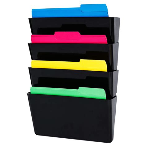 Basics Expandable Wall Pockets Plastic Wall File Organizer Stackable Letter