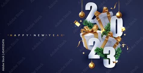 2023 which 3d Realistic Gift Box. Merry Christmas and Happy New Year ...