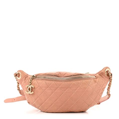 CHANEL Calfskin Quilted Banane Waist Bag Fanny Pack Pink 1443326 | FASHIONPHILE