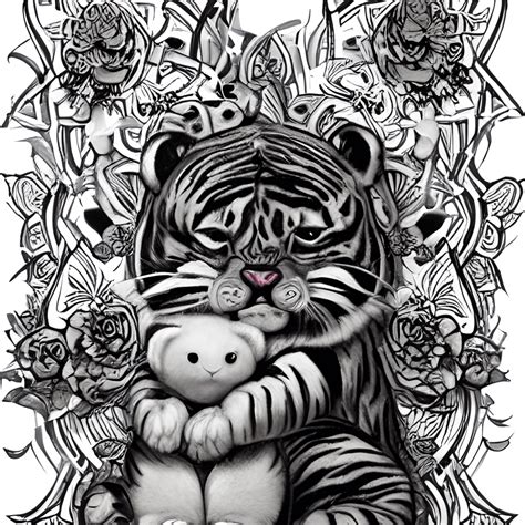 Coloring Page Baby Tiger · Creative Fabrica