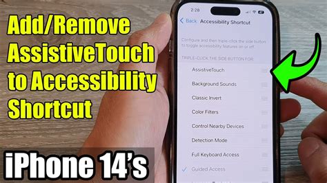 Iphone 14s How To Addremove Assistivetouch To Accessibility Shortcut Triple Click Side Button