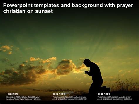 Powerpoint Templates And Background With Prayer Christian On Sunset