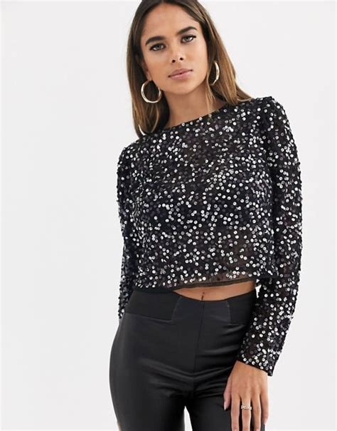 Asos Design Long Sleeved Sequin Top Best Festive Party Tops