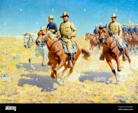 Theodore Roosevelt and the Rough Riders William Robinson Leighton Stock Photo - Alamy