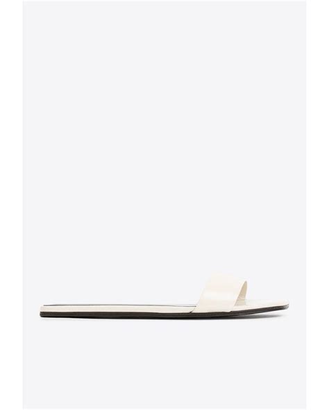 The Row Chocolate Flat Sandals In White Lyst