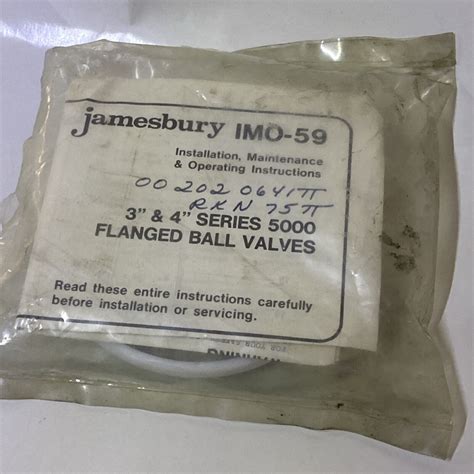 Jamesbury IMO 59 3 4 Series 5000 Flanged Ball Valve Repair Kit