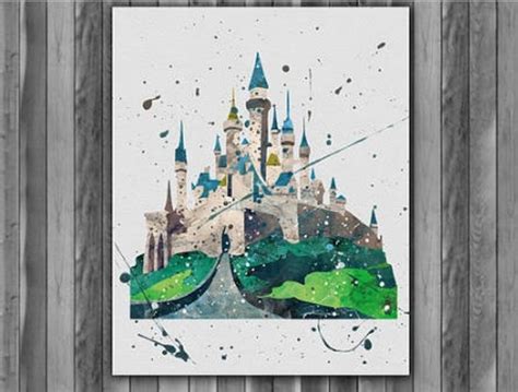 Castle Watercolor Print Castle Painting Castle Art Nursery - Etsy