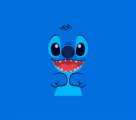 Download Stitch Disney On Blue Background Wallpaper | Wallpapers.com