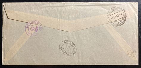 1947 Vatican City Airmail First Day Cover FDC To New York USA Sc C9 15