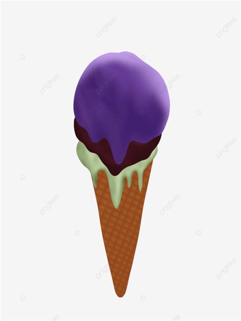 Ice Cream Cartoon Grape Matcha, Ice Cream Cone, Ice Cream, Cartoon Ice ...