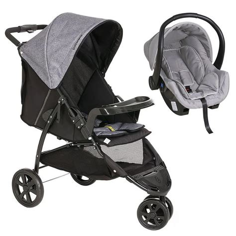 Carrinho Bebe Recem Nascido - Conjunto Carrinho de Bebê Cross Trail Recem Nascido a 15kg com Bebê ...