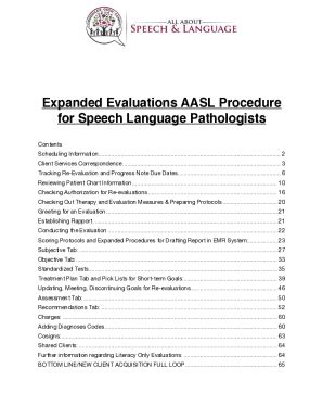 Fillable Online Expanded Evaluation AASL SLP Procedure Docx Fax Email