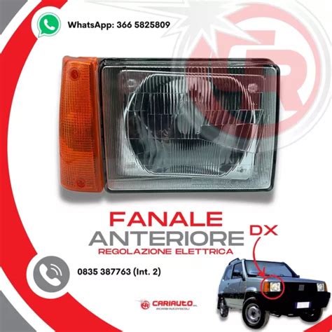 FARO FANALE ANTERIORE Destro Regolazione ELETTRICA Fiat Panda 141 750