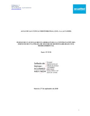 Completable En línea PLIEGO DE CLUSULAS REGULADORAS PARA LA CONTRATACIN