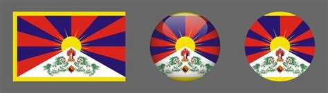 Premium Vector Tibet Flag Set Collection Vector