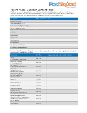 Fillable Online Parent Or Legal Guardian Consent Form Microsoftfree