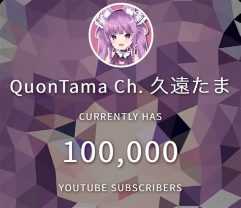 Congrats Quon Tama For Reaching 100k Subs R Virtualyoutubers