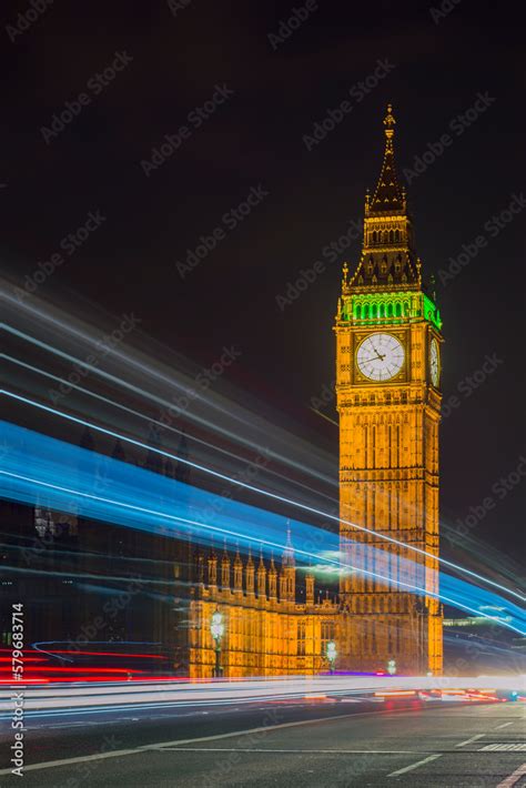 Elizabeth Tower With Big Ben At Night The Most Famous Clock Tower In