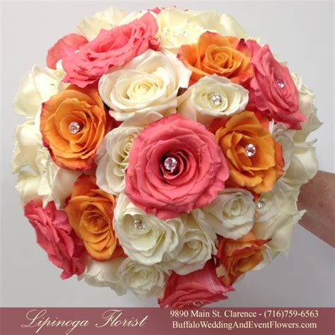 coral wedding flowers | Buffalo Wedding & Event Flowers by Lipinoga Florist