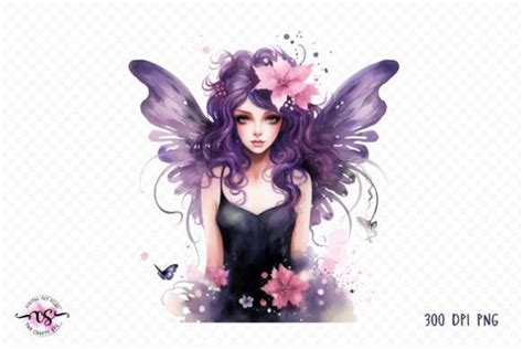 Watercolor Dark Fairies Clipart Graphic By Bee Design Creative Fabrica