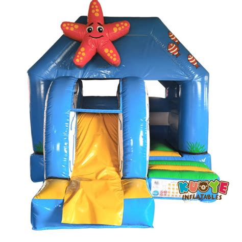 Cb293 3d Starfish Front Slide Bouncy Castle Kuoye Inflatables